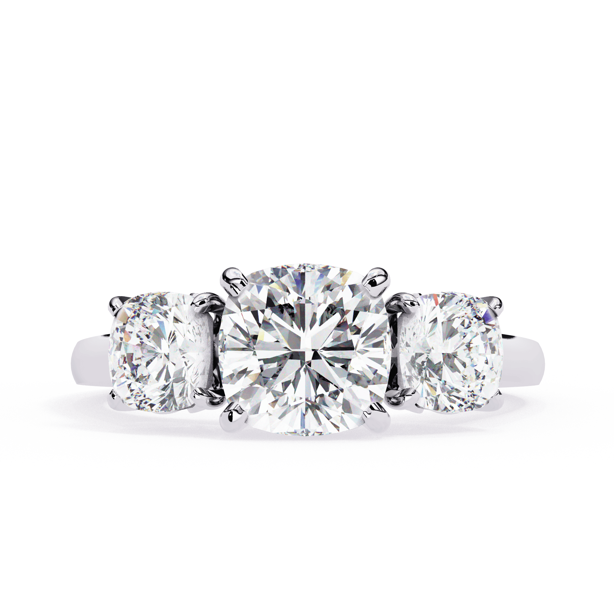 Three-Stone Cushion-Cut Diamond Engagement Ring